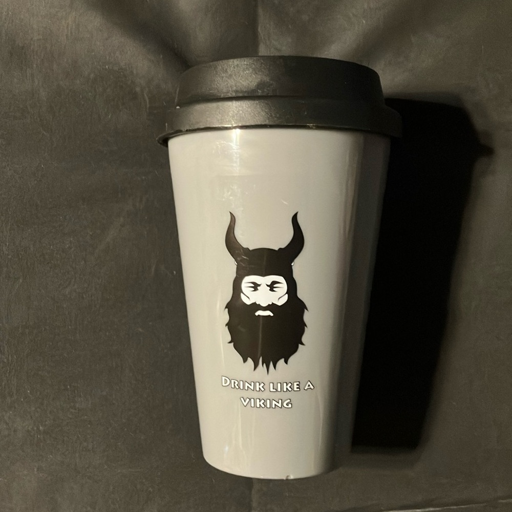 "Drink like a Viking" coffee tumbler